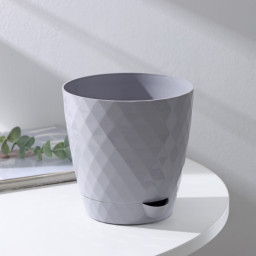 Горшок для растений с прикорневым поливом Румба 1,5 л серый шёлк