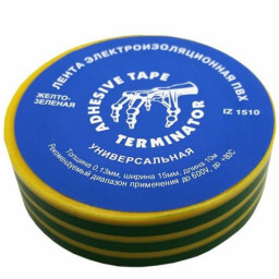 Изолента 15 мм/10 м желто-зеленая Терминатор