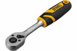 Ключ-трещотка 1/4" 90 зубьев с быстрым сбросом CrV Denzel