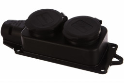 Колодка 2-м однофазная с заглушками каучук UNIVersal