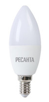 Лампа светодиодная LL-R-C37-6W-230-3K-E27 (свеча, 6Вт, тепл., Е27) Ресанта
