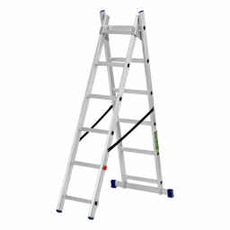Лестница, 2 х 6 ступеней, алюминиевая, двухсекционная, Сибртех