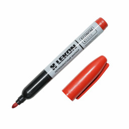 Маркер перманентный фетровый 2-3мм красный LEKON ECONOM