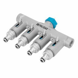 Разветвитель четырёхканальный, с внутренней резьбой 3/4", алюминий, LUXE Palisad