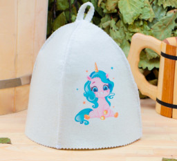 Шапка для бани с детским принтом Единорог 4211593