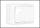 Выключатель Олимп белый 2 клавиши о/у 10А 220В (АТ1507) О0023